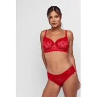 Dorina Fullcup-BH "Hasina", Damen, Gr. 105, Cup F, rot, Spitze, Obermaterial: 65% Polyamid, 23% Polyester, 12% Elasthan, unifarben, BHs Fullcup-BH, leicht gepolsterte Cups, Spitze