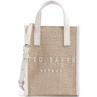 Ted Baker Handtasche Umhängetasche PaulII Faux Raffia Mini Icon Bag Ivory beige