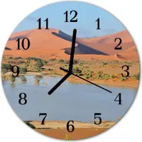 Tulup Glasuhr Wanduhr Küchenuhr Echt-Glas 30fi cm Wildnis orange