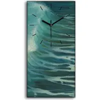 Coloray Dekor Leinwand Uhr Wandbilder Geräuschlos 30x60 Malerei Ozean Meer Wellen Kunst - schwarze Hände
