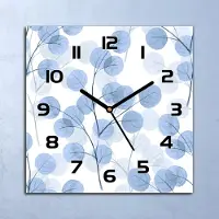 Coloray Wanduhr Echt-Glas-Küchenuhr Zweige Abstraktion Quarz 30x30 Deko Bilder