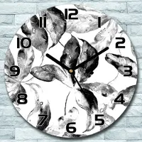 Coloray Wanduhr aus Glas Rund fi 30 Frucht Blätter Quarz Deko Schlafzimmer Büro