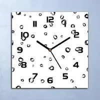 Coloray Wanduhr Echt-Glas-Küchenuhr Einfache Punkte Quarz Lautlos 30x30 Deko Bilder