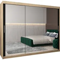 MEBLE KRYSPOL Kleiderschrank, Schiebetürenschrank Schlafzimmer, Schrank mit Spiegel TOKYO 3 250 cm