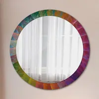 Coloray Ø90cm Spiegel - Glasrahmen mit Aufdruck - Wandspiegel Schlafzimmer - hypnotisch Spirale