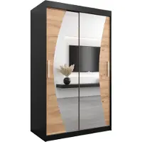 MEBLE KRYSPOL Kleiderschrank, Schiebetürenschrank Schlafzimmer, Schrank mit Spiegel WAVE 120 cm