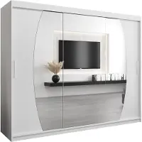 MEBLE KRYSPOL Kleiderschrank, Schiebetürenschrank Schlafzimmer, Schrank mit Spiegel ELYPSE 250 cm