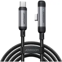 JOYROOM USB-C auf USB-C abgewinkeltes Schnellladekabel 60 W, 1,2 m - Schwarz