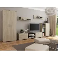 Per la vita Wohnwand California Sonoma Modern Kleiderschrank, Wohnzimmerschrank mit Fernsehtisch, Sideboard und Wandregal, Wohnzimmer
