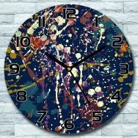 Coloray Wanduhr aus Glas Rund fi 30 Bunte Abstraktion Quarz Deko Schlafzimmer Büro