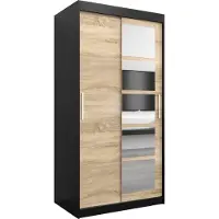 MEBLE KRYSPOL Kleiderschrank, Schiebetürenschrank Schlafzimmer, Schrank mit Spiegel ROMA 1 100 cm
