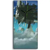 Coloray Wanduhr Uhr Wandbild Leinwand Quarz 30x60 Zukunftsmann futuristische Struktur - schwarze Hände