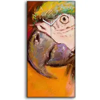 Coloray Dekor Leinwand Uhr Wandbilder 30x60 Gemälde Abstraktes Tier Vogel Papagei Bunte - weiße Hände