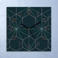 Coloray Wanduhr Echt-Glas-Küchenuhr Sechseck und Dreieck Quarz 30x30 Deko Bilder