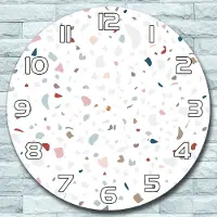 Coloray Wanduhr aus Glas Rund fi 30 Granit Farbenfroh Quarz Deko Schlafzimmer Büro