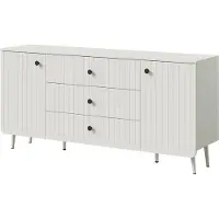 Mzm24 Kommode mit Schubladen Chloe 2D3S 165 Weiß (schwarzer oder goldener Griff)