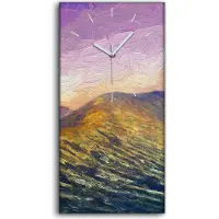 Coloray Leinwand Wanduhr Wandkunst Uhr 30x60 Malerei Abstrakte Berg Himmel Kunst - weiße Hände