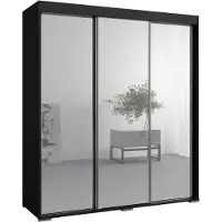 Mzm24 Schiebetürenschrank mit Spiegel Como 3D3L 180 Schwarz