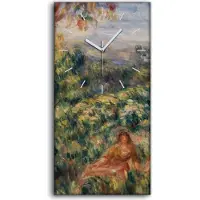 Coloray Küchenuhr Bürouhr Leinwand Uhr 30x60 Malerei Abstrakte Frauen Bäume Wiese Stadt - weiße Hände