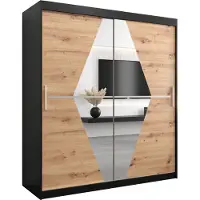 MEBLE KRYSPOL Kleiderschrank, Schiebetürenschrank Schlafzimmer, Schrank mit Spiegel BOLIWIA 180 cm
