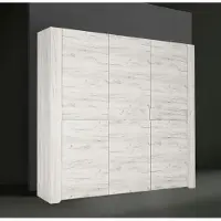 Extom Jugend Kleiderschrank Schrank weißeiche 3-türig 220cm