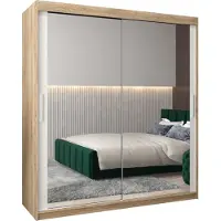 MEBLE KRYSPOL Kleiderschrank, Schiebetürenschrank Schlafzimmer, Schrank mit Spiegel TOKYO 3 180 cm