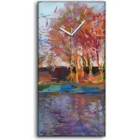 Coloray Dekor Leinwand Uhr Wandbilder 30x60 Malerei Abstrakte Wald Bäume See Natur - weiße Hände