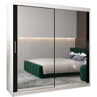 MEBLE KRYSPOL Kleiderschrank, Schiebetürenschrank Schlafzimmer, Schrank mit Spiegel TOKYO 3 200 cm