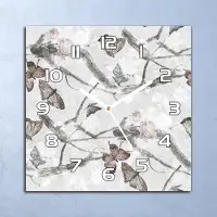 Coloray Deko Glasuhr Wanduhr 30x30 Schmetterlinge Quarz Küchenuhr Bürouhr
