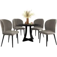 Mirjan 24 Stuhl Cleo, 1 Stück, Polsterstuhl, Beine aus Metall, 59x50x87 cm, Wohnzimmer (Farbe: Magic Velvet 2209, Beine: Schwarz)