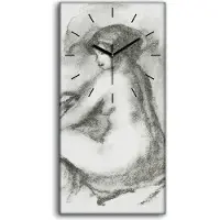 Coloray Leinwand Uhr Küche Wohnzimmer Bild 30x60 Zeichnen von Frauen Skizzen Kunst - schwarze Hände