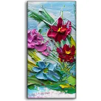 Coloray Dekor Leinwand Uhr Wandbilder Geräuschlos 30x60 Ölgemälde Blumen Kunst - weiße Hände