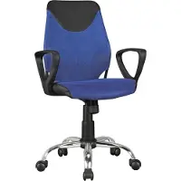 FineBuy Kinder-Schreibtischstuhl Blau TERNI für Kinder ab 6 mit Lehne Kinder-Drehstuhl Kinder-Bürostuhl ergonomisch Jugendstuhl höhenverstellbar