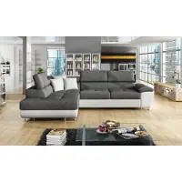 Mirjan 24 Ecksofa Cotere, Eckcouch mit Schlaffunktion und Bettkasten, L-Form Sofa vom Hersteller, Wohnlandschaft (Soft 017 + Lux 06 + Soft 017, Seite: Links)