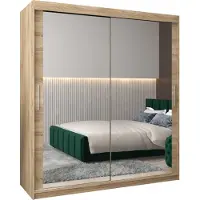 MEBLE KRYSPOL Kleiderschrank, Schiebetürenschrank Schlafzimmer, Schrank mit Spiegel TOKYO 3 180 cm