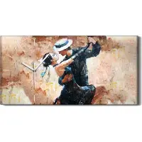 Coloray Wandbild Leinwand Bilder Wanduhr 60x30 Foto Tangotänzer digitale Malerei - weiße Hände