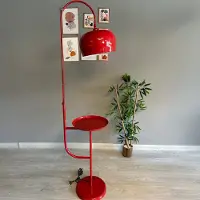 Bamyum Rotes Bewegliches Kopfteil Moderne Dekorative Metall Stehlampe mit Couchtisch