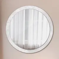 Wallfluent Spiegel - Mirror zum Wandspiegel Schlafzimmer – Schminkspiegel- zart roccoco textur- Ø100cm