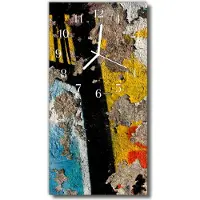 Tulup Glasuhr Wanduhr Küchenuhr Echt-Glas 30x60 Bruchfläche Mehrfarbig