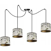 Light11 HOME Decken-Hängelampe, Lampenschirm mit Spinnenmuster, Gold