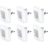 Ledvance 6 x LED Nachtlicht Steckdose Lunetta Hall Weiß 0,2W warmweiß 3000K Tag-Nacht-Sensor