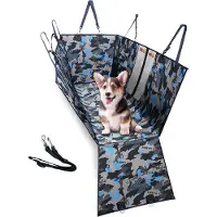 Linomag Autositzbezug für den Transport von Tieren, , für Hunde und Katzen, wasserdicht, rutschfest, blaue Tarnung, 145 x 130 cm