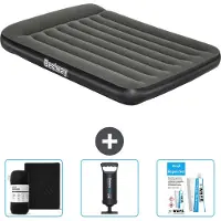 Bestway Luftmatratze - Französisches Bett - 137 x 191 x 30 cm - Grün - Im Lieferumfang enthalten Zubehör