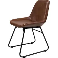 Trademark living Greenwich Esszimmerstuhl mit hochwertigem Büffelleder gepolstert - 2er Set