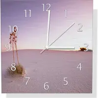 Wallario Design Wanduhr Kleine Oase in der Wüste aus Aluverbund, Größe 30 x 30 cm