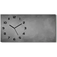 Tulup Wanduhr aus Glas – 60x30 cm - Glasbild - Glasuhr - Gehärtetes Glas - schwarze-zeiger - Konkreter Hintergrund