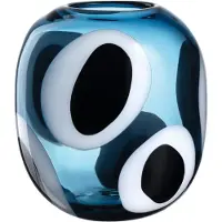 Leonardo Dekovase "Vase OCCHI BLU", blau, B:20cm H:21cm T:14,5cm, Glas, Vasen, Dekovase