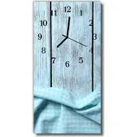 Tulup Glasuhr Wanduhr Küchenuhr Echt-Glas 30x60 Tisch Blau