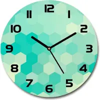 Tulup Wanduhr aus Glas 30fi Glasbild Glasuhr Gehärtetes Glas - schwarze-zeiger - Geometric background