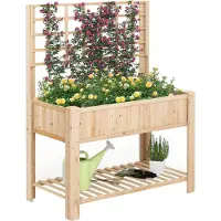 Northix Hochbeet mit Rankgitter und Drainage, 116x59x150 cm